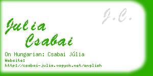 julia csabai business card